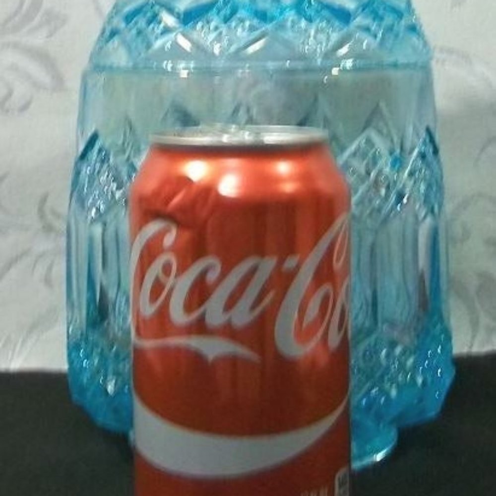 Vintage IMPERIAL  Blue Carnival Glass Jar - Picture 3 of 5